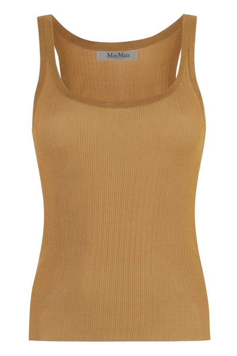 Topuri Max Mara Max Mara Bastia Silk Top Beige Femei (BM 17364906) 1