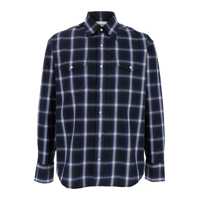 Camasi Blue Shirt With Classic Collar And All-Over Check Motif In Cotton Man Barbati