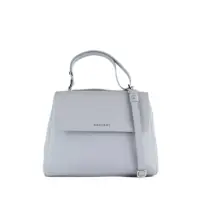Genti de mana Orciani Sveva Soft Medium Dust-Colored Leather Shoulder Bag With Shoulder Strap Femei
