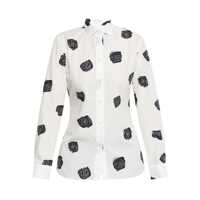 Camasi White Shirt With Classic Collar And All-Over Floral Morif In Cotton Woman Femei
