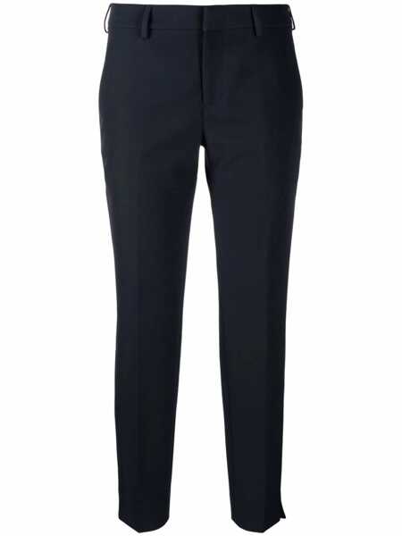 Pantaloni casual PT TORINO Pt Torino New York Techno Fabric Tailored Trousers BLUE Femei (BM 17366091) 1