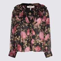 Topuri Chloé Black And Multicolor Silk Top Femei