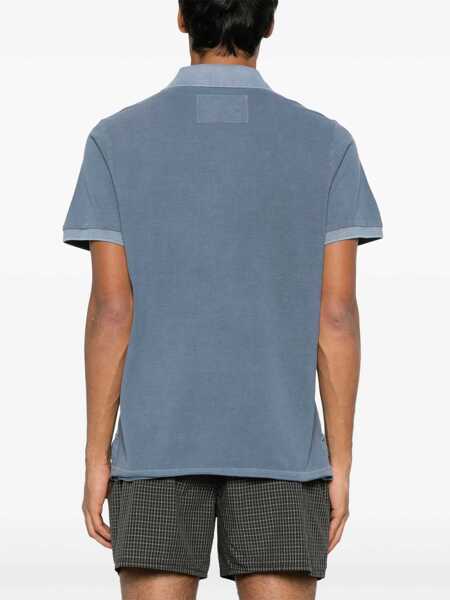 Tricouri Polo ERL Polo Con Colletto Classico E Logo Lettering Sul Fronte In Cotone Blu Uomo BLUE Barbati (BM 17367699) 3