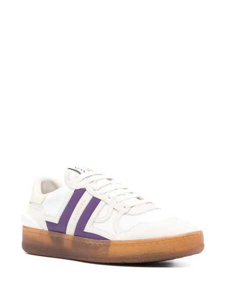 Sneakers Lanvin Clay White Sneaker With Mesh Inserts And Side Striped Detail In Leather Unisex WHITE Femei (BM 17368467) 2