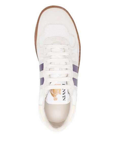 Sneakers Lanvin Clay White Sneaker With Mesh Inserts And Side Striped Detail In Leather Unisex WHITE Femei (BM 17368467) 4