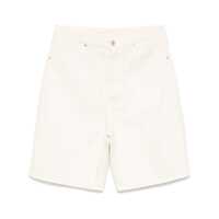 Pantaloni 'Le Short Baggy Écru' White Shorts With Wide Leg And Logo Patch On The Rear In Cotton Man Barbati