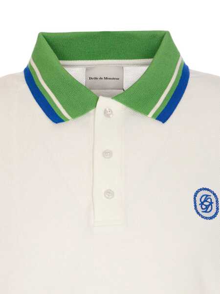 Tricouri Polo DRLE DE MONSIEUR Le Polo Piqu Tresse White Polo Shirt With Classic Collar And Logo Embroidery On The Front In Cotton Man WHITE Barbati (BM 17369268) 4