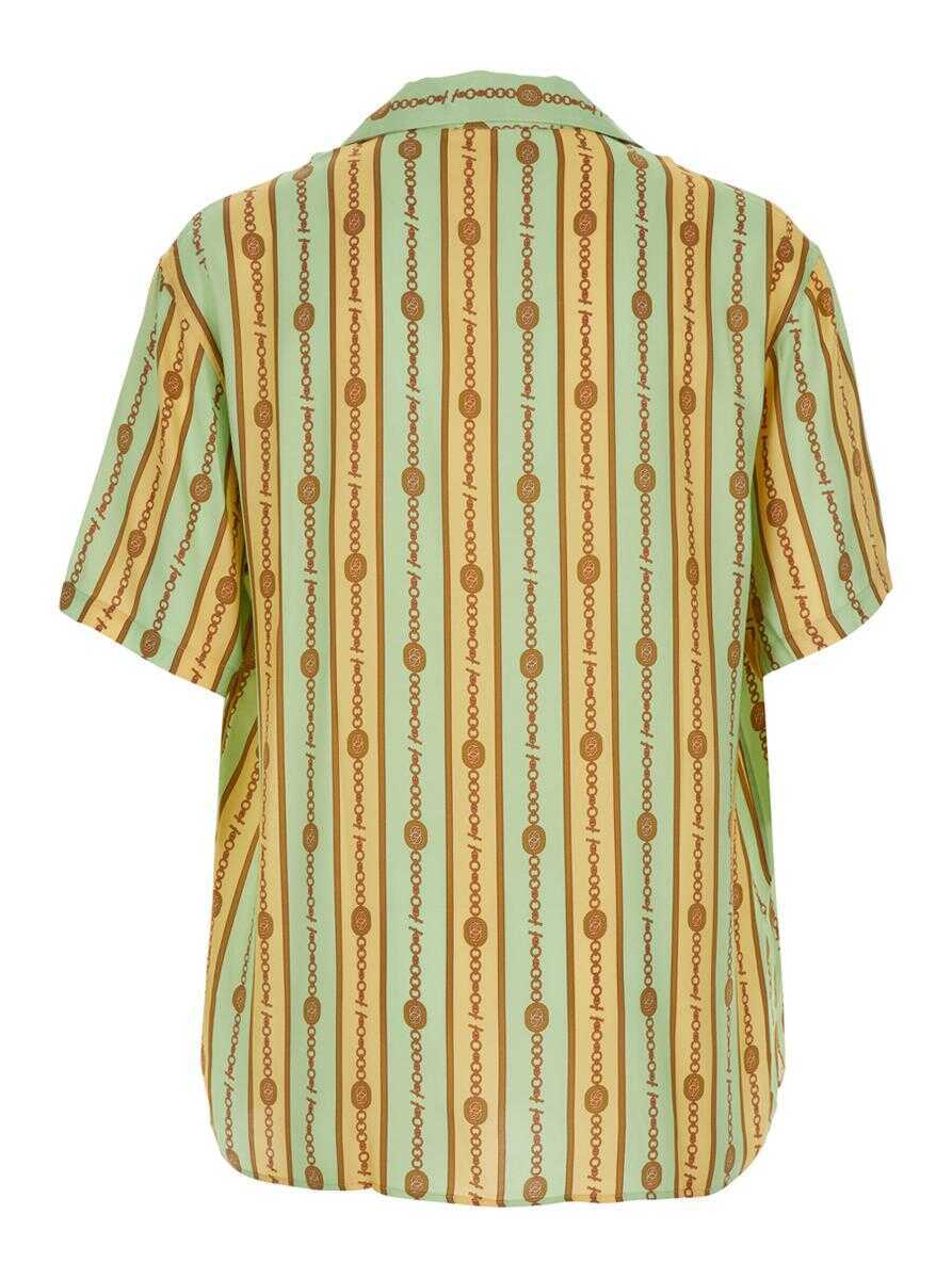 Camasi DRLE DE MONSIEUR La Chemise Bijoux Multicolor Bowling Shirt With Cuban Collar And All-Over Striped Motif In Viscose Man MULTICOLOR Barbati (BM 17369271) 2