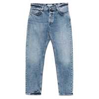 Blugi Light Blue Jeans With Belt Loops And Logo Patch On The Rear In Denim Man Barbati