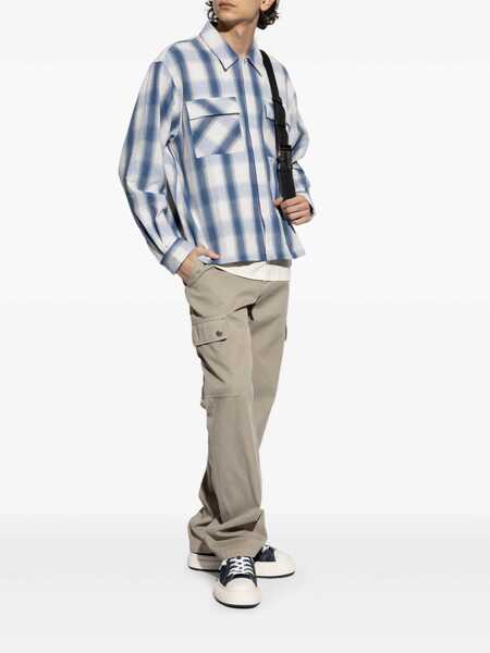 Camasi REPRESENT Blue Shirt With Classic Collar And All-Over Check Motif In Cotton Blend Man BLUE Barbati (BM 17372262) 2
