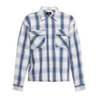Camasi Blue Shirt With Classic Collar And All-Over Check Motif In Cotton Blend Man Barbati
