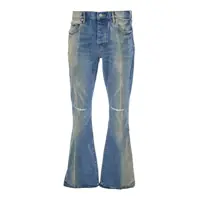 Blugi Blue Flared Jeans With Logo Patch On The Rear And Faded Effect In Denim Man Barbati