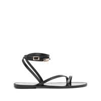 Balerini Black Sandals With Adjustable Ankle Strap In Leather Woman Femei