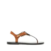Balerini 'Jooni' Brown Sandals With Buckle Closure And Metal Studs In Leather Woman Femei