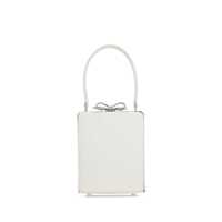 Genti de mana Self-Portrait 'Cream Leather Mini Bow' Handbag Femei