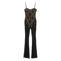 Body-uri Black Sòeeveòess Dress With Bodice And Semi Sheer Design In Tech Fabric Stretch Woman Femei