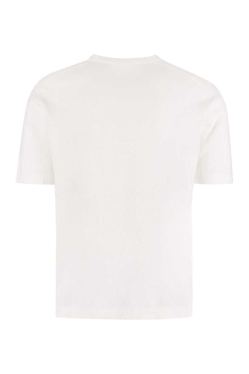 Pulovere THE ALPHABET The Alphabet Cotton Short Sleeve Sweater WHITE Barbati (BM 17376375) 2
