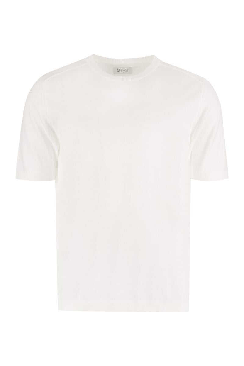 Pulovere THE ALPHABET The Alphabet Cotton Short Sleeve Sweater WHITE Barbati (BM 17376375) 1