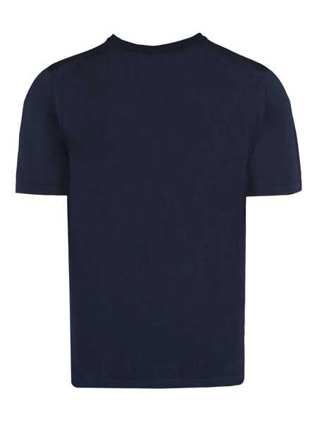Tricouri THE ALPHABET The Alphabet The Knit - Cotton Knit T-Shirt BLUE Barbati (BM 17376387) 2