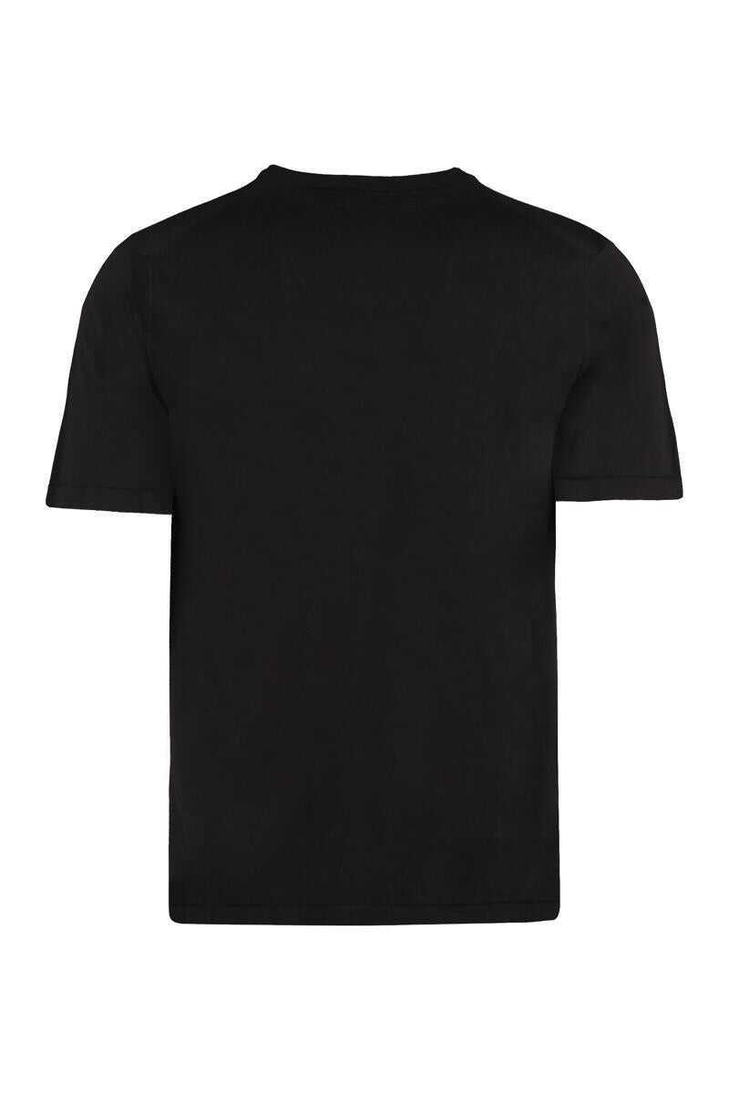 Tricouri THE ALPHABET The Alphabet The Knit - Cotton Knit T-Shirt Black Barbati (BM 17376393) 2