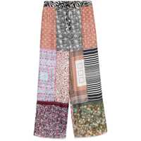 Pantaloni casual Marine Serre 'Regenerated Silk Scarves Drawstring' Pants Femei