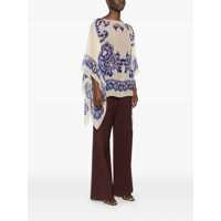 Geci ETRO Dama - Geci ETRO Blue Cape With All-Over Paisley Print In Silk Woman BLUE Femei (BM 17378208) - B-mall.ro