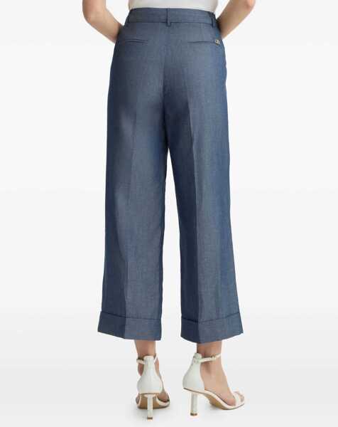Pantaloni office Liu Jo Linen blend pants Blue Femei (BM 17378830) 5