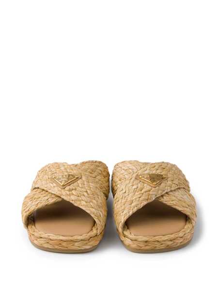 Sandale Prada Prada Raffia Slides Beige Femei (BM 17380134) 5