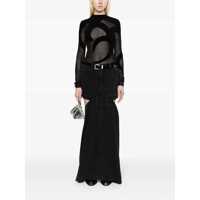 Fuste THE ATTICO Dama - Fuste THE ATTICO Midi Black Skirt With Maxi Cut-Out In Denim Woman Black Femei (BM 17380443) - B-mall.ro