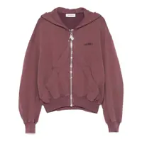 Pulovere Pink Sweatshirt With Hood And Logo Lettering On The Front In Cotton Woman Femei