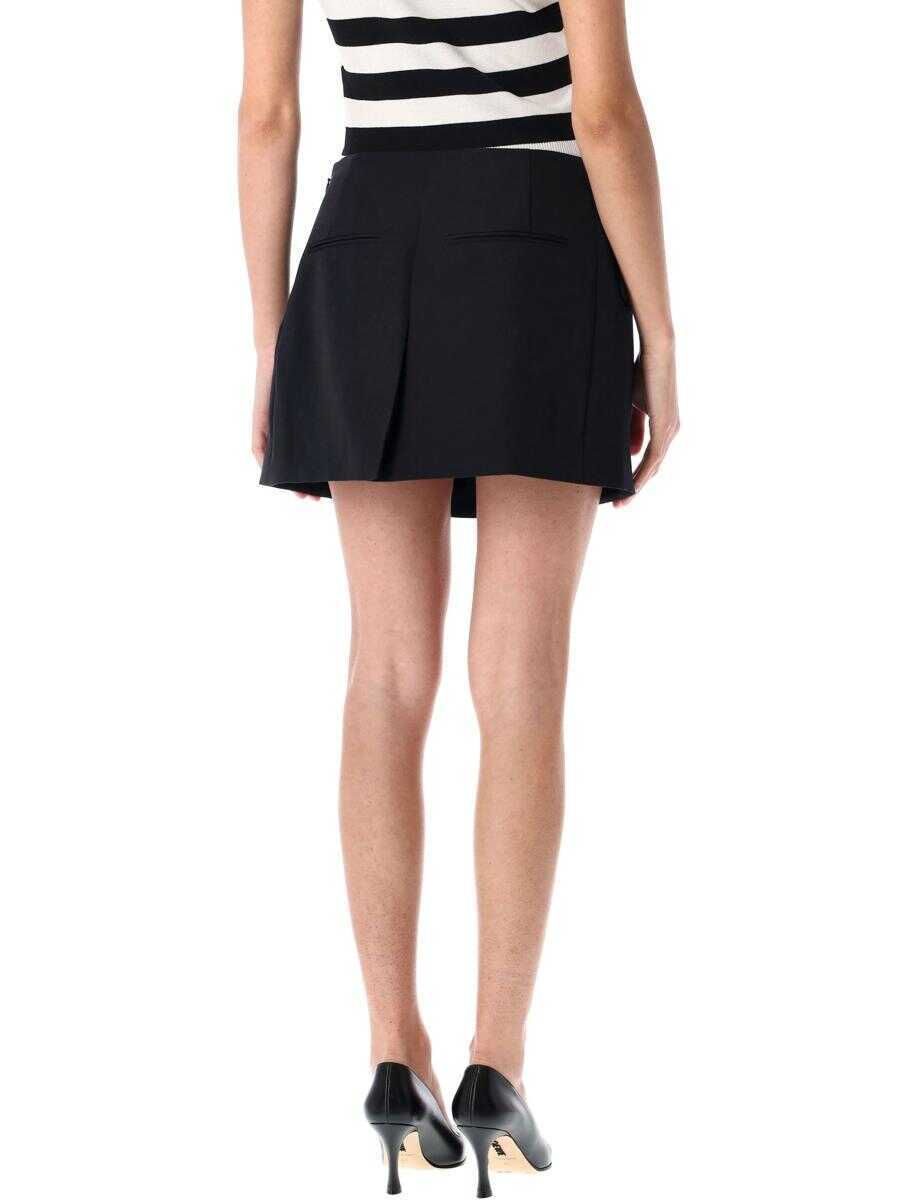 Fuste Balmain Balmain Asymmetric Mini Skirt Black Femei (BM 17381100) 2