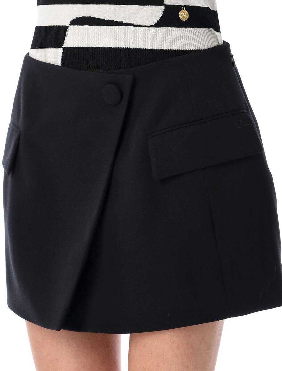 Fuste Balmain Balmain Asymmetric Mini Skirt Black Femei (BM 17381100) 3