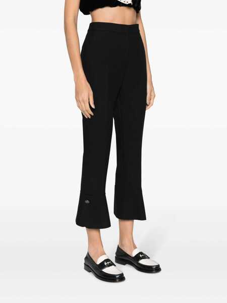 Pantaloni casual MSGM Msgm Pressed-Crease High-Waisted Trousers Black Femei (BM 17381634) 3