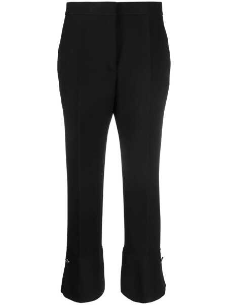 Pantaloni casual MSGM Msgm Pressed-Crease High-Waisted Trousers Black Femei (BM 17381634) 1