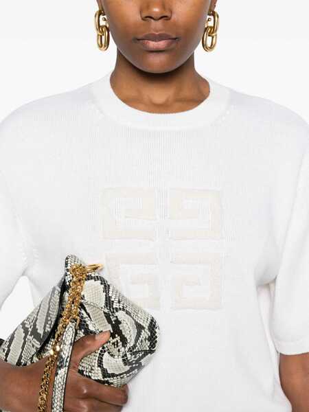 Pulovere Givenchy Givenchy Short Sleeve Jersey WHITE Femei (BM 17384238) 5