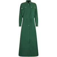 Rochii Liu Jo Liu Jo Green Long Dress In Cotton With Bottons And Pockets