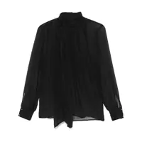 Bluze Elisabetta Franchi Black Silk Blouse Femei