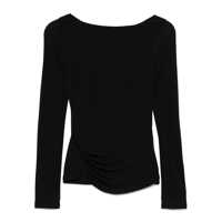 Tricouri Elisabetta Franchi T-Shirt In Black With Back Neckline Femei