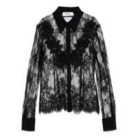 Camasi Blumarine Black Semi-Trasparent Shirt In Lace Femei