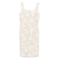 Rochii Blumarine Beige Midi Dress With Roses And Slit Femei