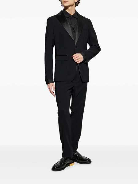 Costume DSQUARED2 DSQUARED2 Miami Virgin Wool Two-Pieces Suit With Satin Lapels Black Barbati (BM 17387841) 2