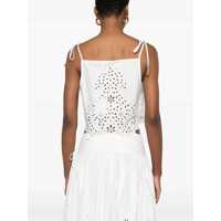 Imbracaminte Dama pagina 326 - Topuri Self-Portrait White Top With Asymmetric Hem And All-Over Embroidery In Cotton Woman WHITE Femei (BM 17388090) - B-mall.ro
