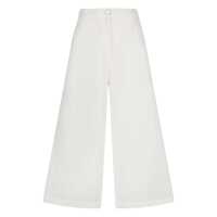 Pantaloni casual Liu Jo Liu Jo White Ramie Trousers With Semi-Sheer Construction