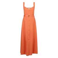 Rochii Liu Jo Liu Jo Linen Blend Midi Dress In Orange