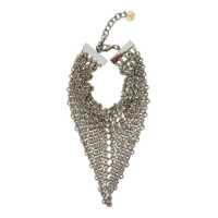 Bijuterii 'Bandite' Silver-Colored Necklace With Chain Design And Logo Pendant In Brass Woman Femei