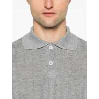 Tricouri Polo Brunello Cucinelli pentru Barbati - Tricouri Polo Brunello Cucinelli Brunello Cucinelli Ribbed Polo Shirt GRAY Barbati (BM 17390454) - B-mall.ro