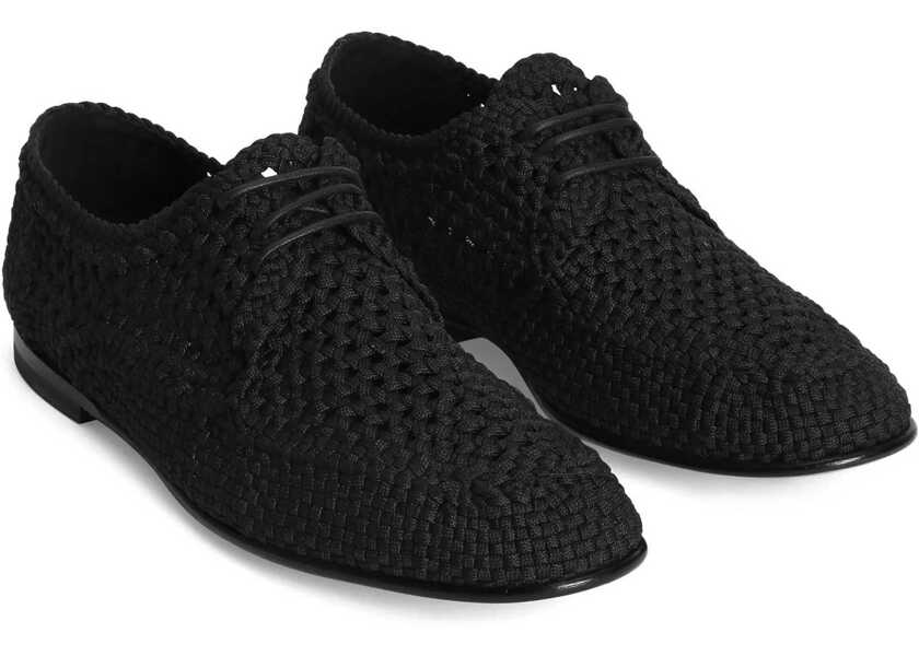 Pantofi eleganti Dolce & Gabbana Woven Fabric Derby Shoe BLACK Barbati (BM 17390959) 2