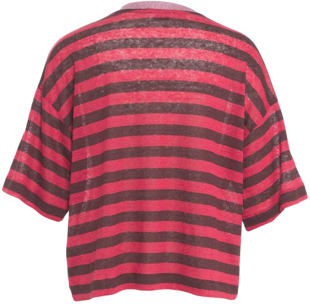 Tricouri Otto d ame Striped linen t-shirt Red Femei (BM 17391553) 3