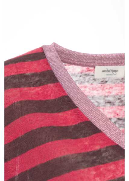 Tricouri Otto d ame Striped linen t-shirt Red Femei (BM 17391553) 5