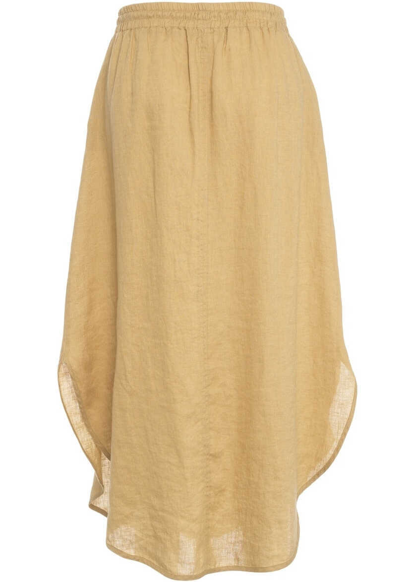 Rochii lungi Otto d ame Linen maxi skirt Beige Femei (BM 17391556) 3